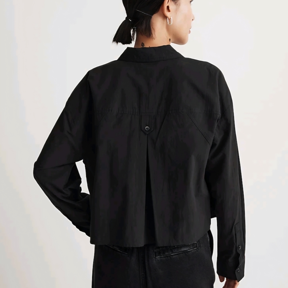 Madewell OVERSIZED Black Button-Down Shirt - Picture 2 of 12